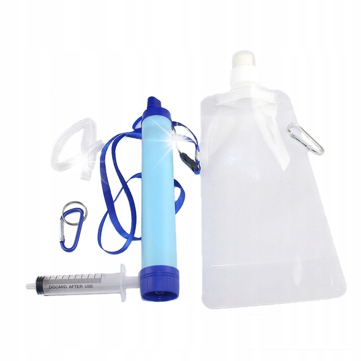 Set filtru de apa, carbon activ, pentru camping