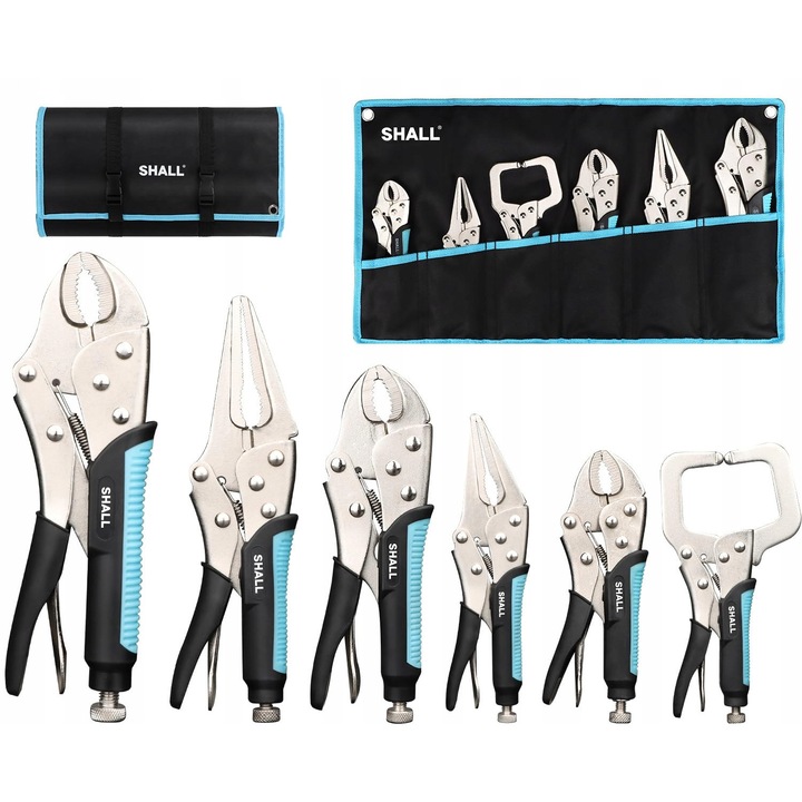 Set de 6 clesti de blocare Shall, 6 Dimensiuni, Multicolor