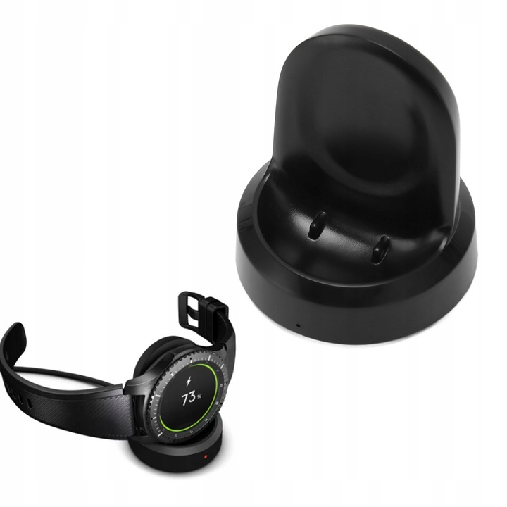 Incarcator magnetic pentru Samsung Galaxy Watch R810 R800, negru, set cu baza si cablu de incarcare