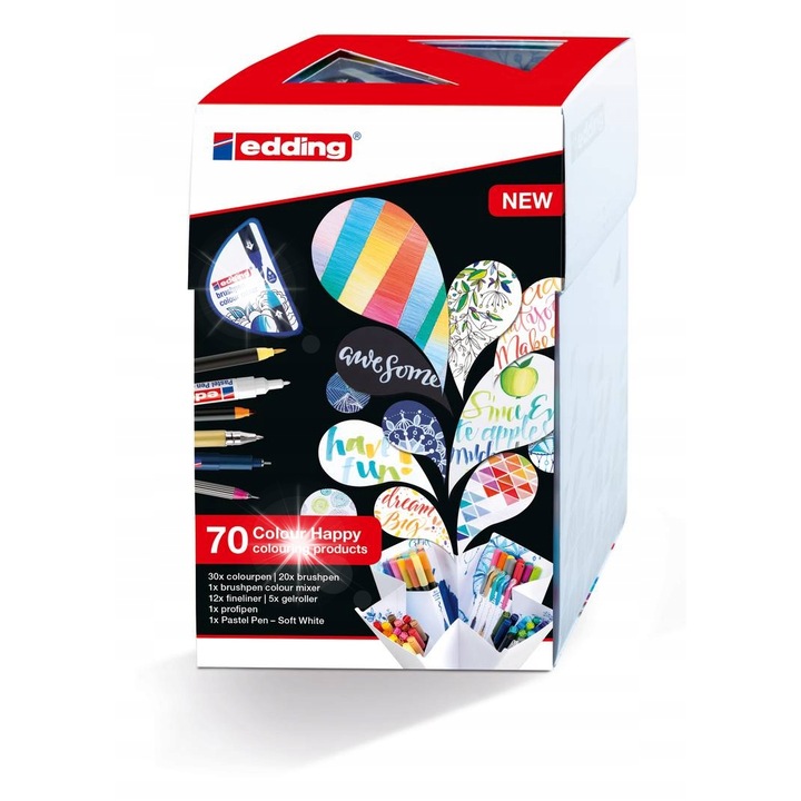 Set 70 piese markere colorate EDDING, multicolor, 0.694kg