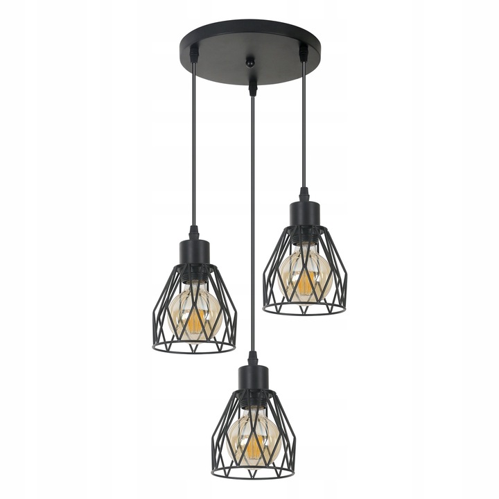 Lustra Riserva, model Zyrandol Loft, neagra, E27, moderna