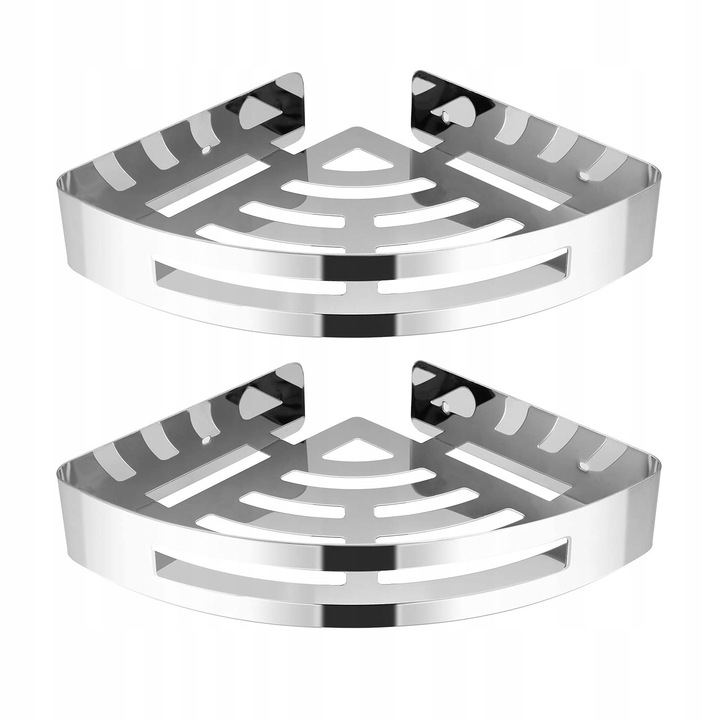 Set 2 Rafturi pentru Dus, Argintiu, 28x21x5cm