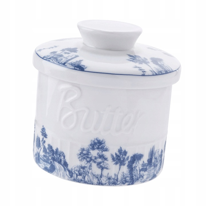 Vas de unt frantuzesc, alb/albastru