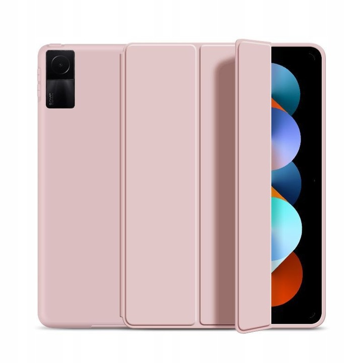 Husa tableta, roz, pentru Redmi Pad SE 11", protectie avansata, material TPU si PU, design ergonomic