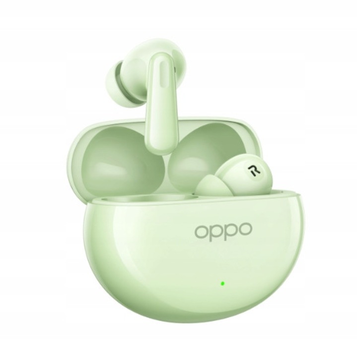 Casti Wireless OPPO Enco Air4, impermeabilitate IP55, Bluetooth 5.4, verde, 66.60x51.24x24.83mm