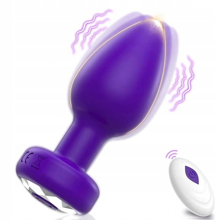 Dop anál 9 cm, 10 mód, USB, vízálló lila