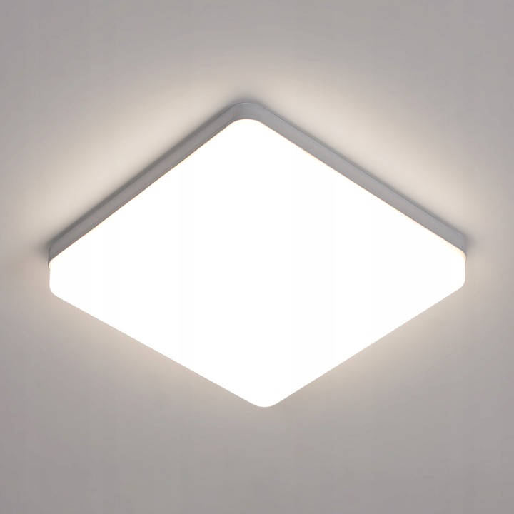 Tealight LED mennyezeti lámpa, négyzet alakú, 36W, 3000 lumen, fehér, 23x23x4cm