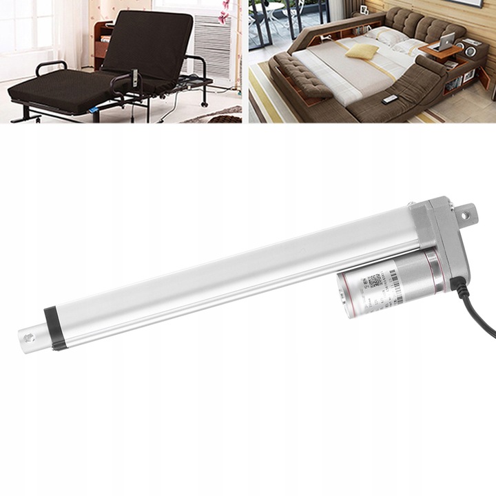 Cilindru liniar electric 1500N 250mm 12V, argintiu, 150kg/140kg