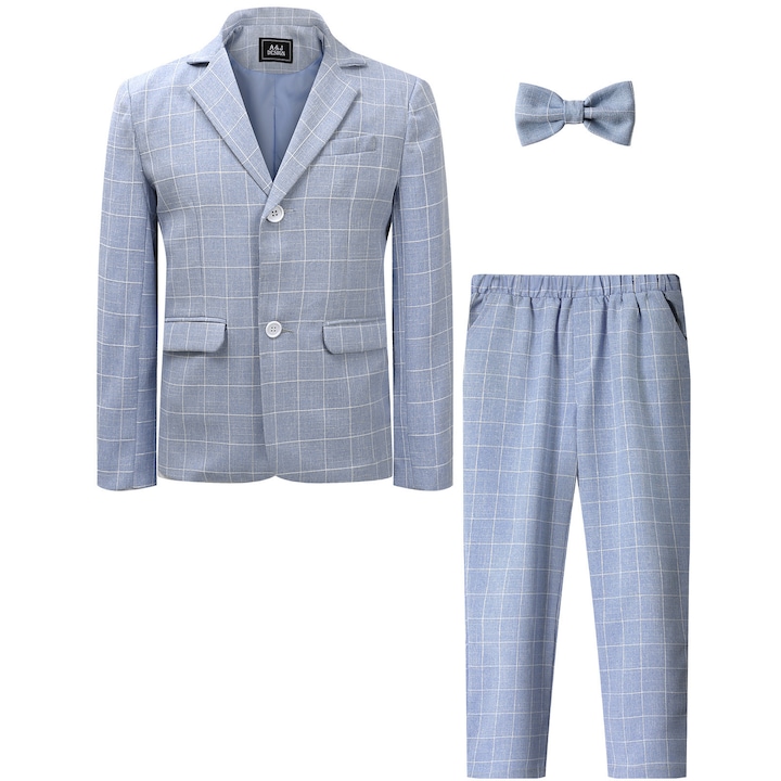 Комплект за деца, яке, панталони, папийонка, син, изработен от качествен материал, 122 CM