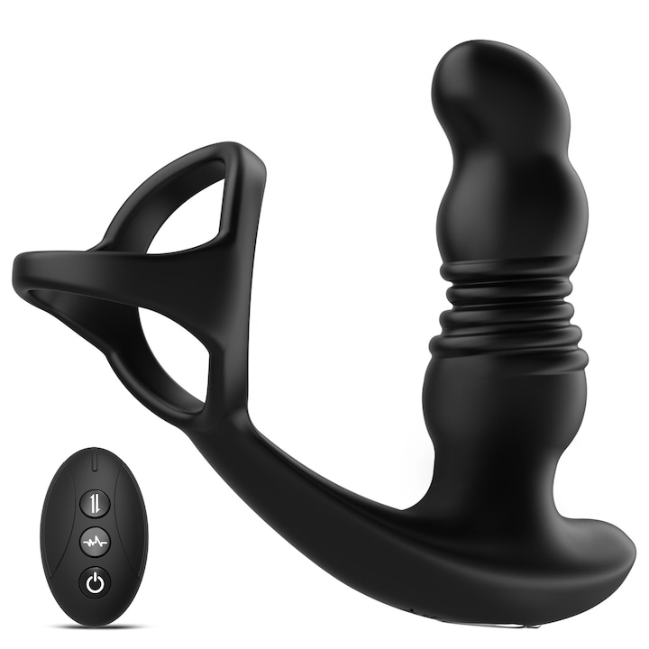 Masajer prostata 3 in 1, 7 moduri de vibratie, 11.3x3.04cm, waterproof IPX7