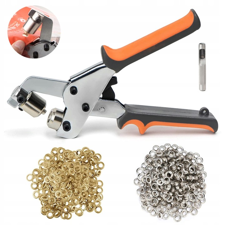 Set unelte pentru ochiuri, 10mm, 500 ochi, rezistent la uzura, pentru textile si proiecte de artizanat