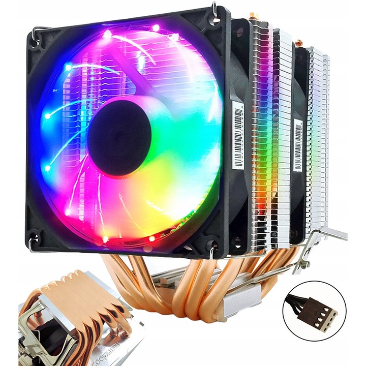 Racitor procesor MX6, dual ventilator 120mm, iluminare ARGB, 115x135mm