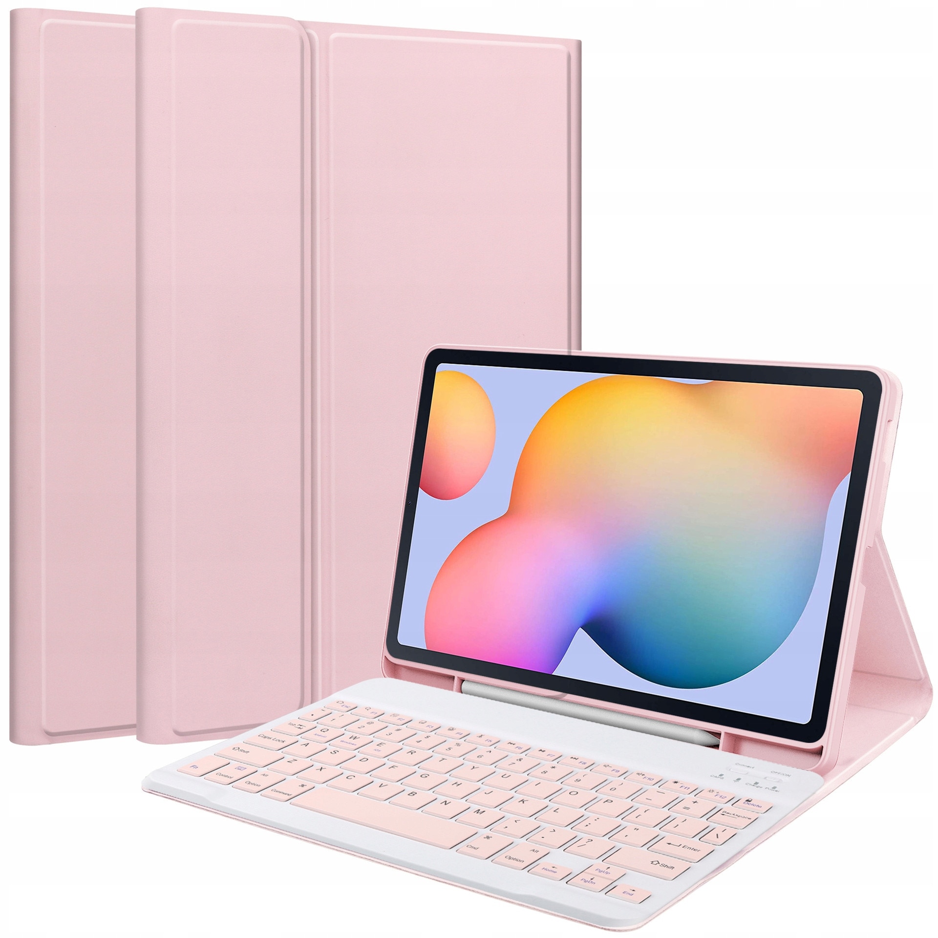 Husa cu tastatura Bluetooth pentru tableta Samsung Galaxy Tab S6 Lite 10,4'', roz