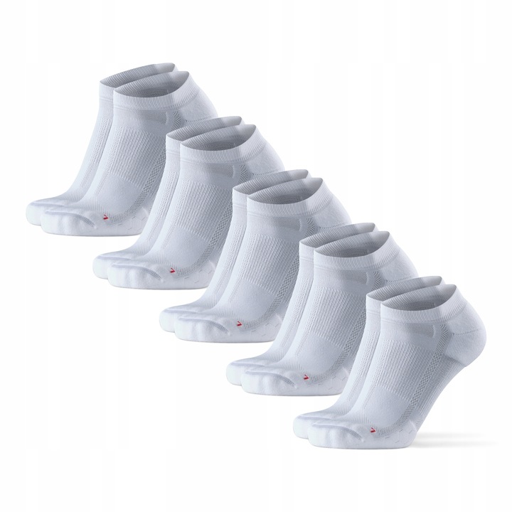 Sosete sport unisex Danish Endurance, set 5-pak, alb, 43-47, materiale respirabile, intarire arcul piciorului