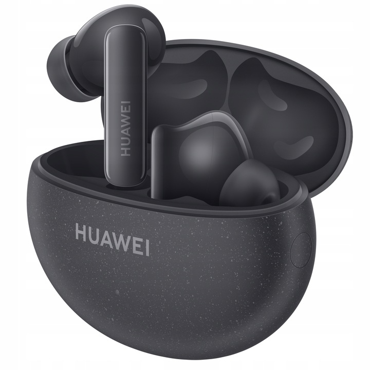 Casti wireless HUAWEI FreeBuds 5i, reducere zgomot 42 dB, Hi-Res Audio, negru