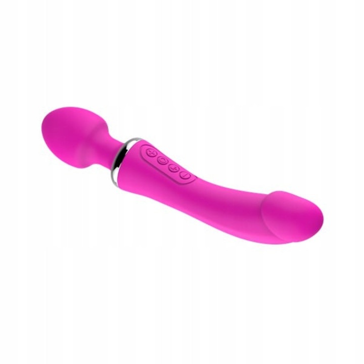 Vibrátor Kétvégű Kék Lótusz, fűtési funkció, 20x5cm