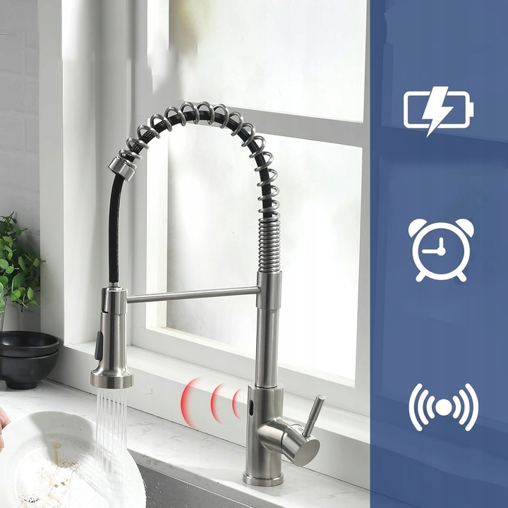 Sanitáris csaptelep, rugalmas, krómozott fúvókával, 360°-ban forgatható, 2 sugárzási mód, szett