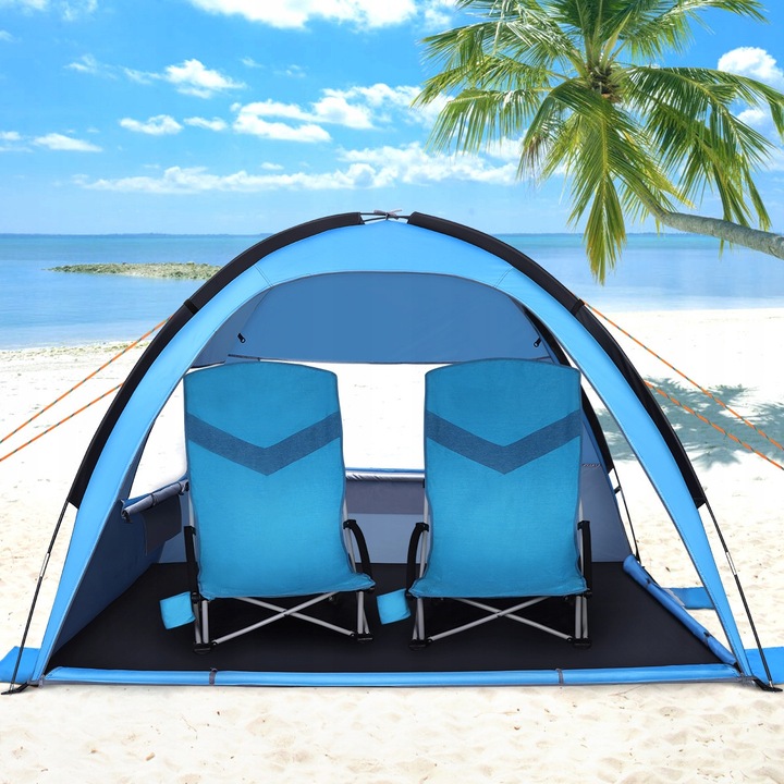 Cort de plaja pliabil MOVTOTOP, 200x145x130cm, protectie UV, pentru 2-4 persoane