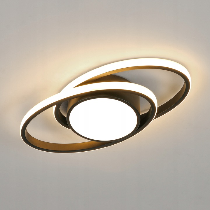 Lustra LED, Riserva, design modern, Negru