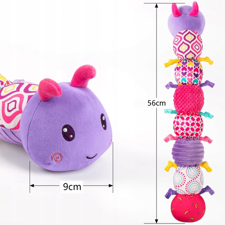 Jucarie interactiva pentru bebelusi, ganganie muzicala din plus, 4 in 1, multicolor, 0-18 luni