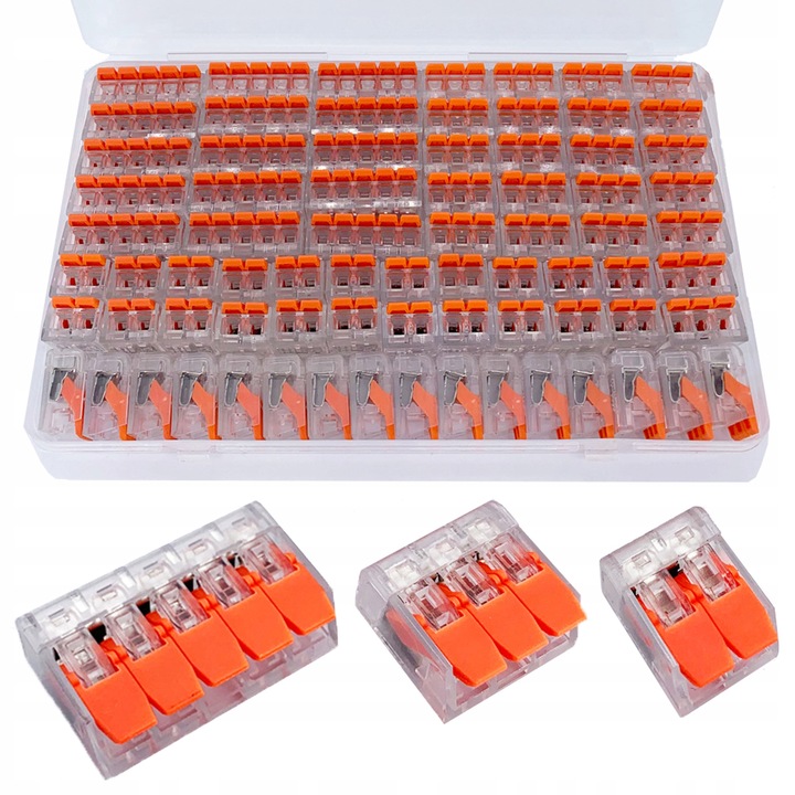 Set de conectori pentru cabluri, 75 piese, 2 porturi, 3 porturi, 5 porturi, material PC, dimensiune 0,75-4mm