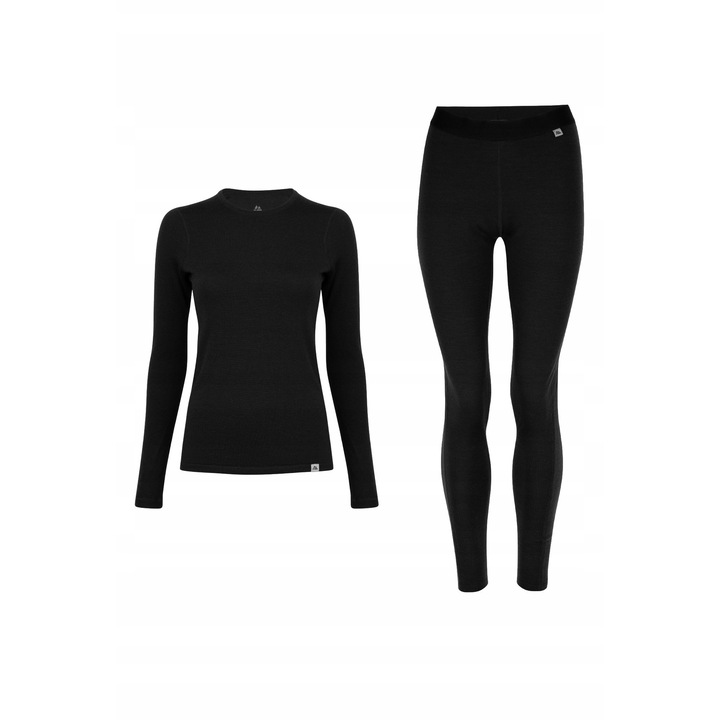 Női sport fehérnemű, Danish Endurance, szett, gyapjú, Fekete