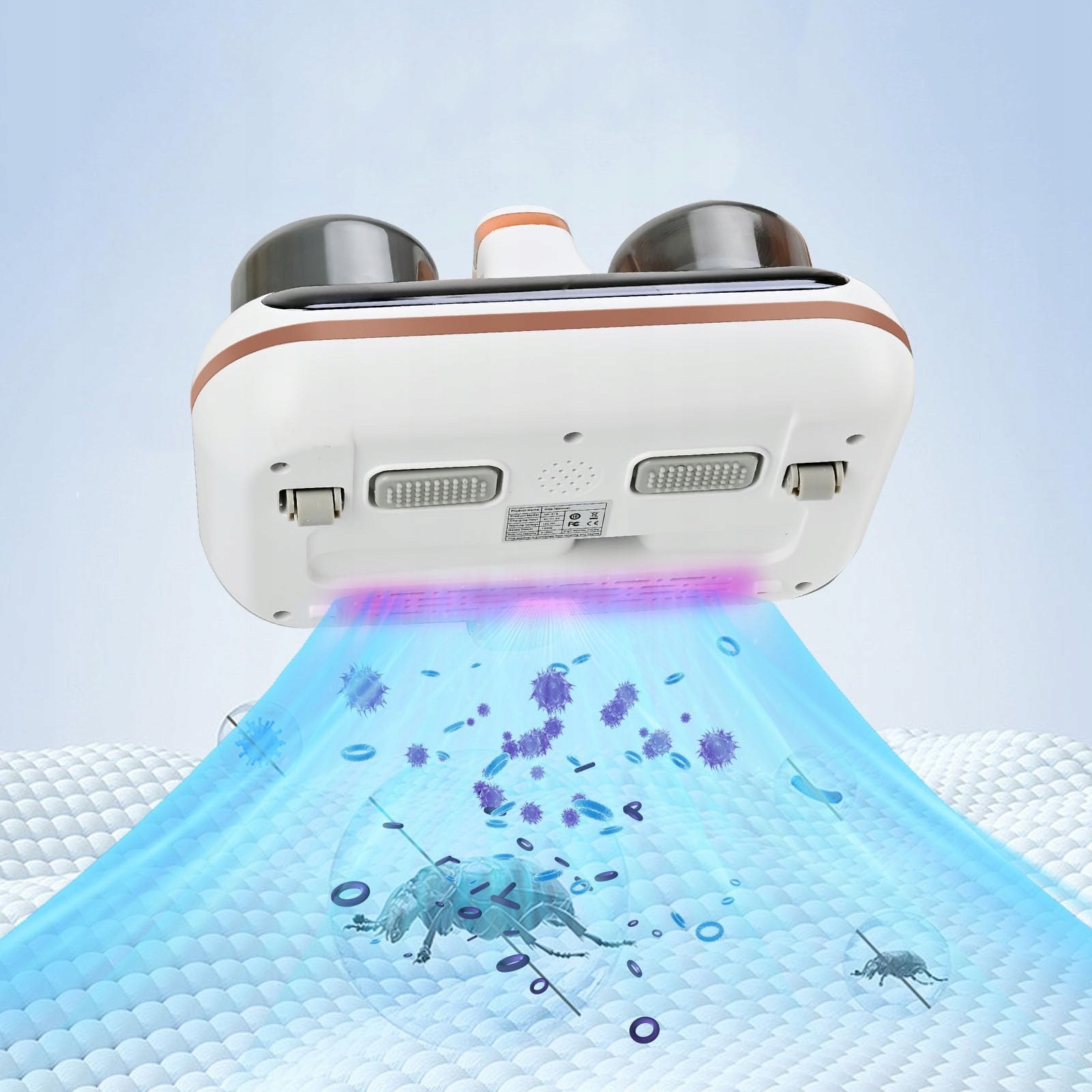 Aspirator fara fir, 10000Pa, tehnologie UV-C 253,7nm, filtru HEPA, alb, 1800mAh