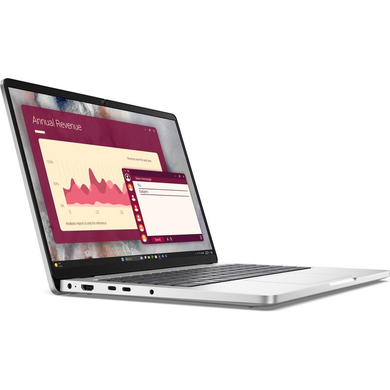 Laptop DELL 14'' Pro 14 PC14250, FHD+, Procesor Intel® Core™ Ultra 7 255U (12M Cache, up to 5.20 GHz), 16GB DDR5, 1TB SSD, Intel Graphics, Win 11 Pro, Platinum Silver, 3Y ProSupport