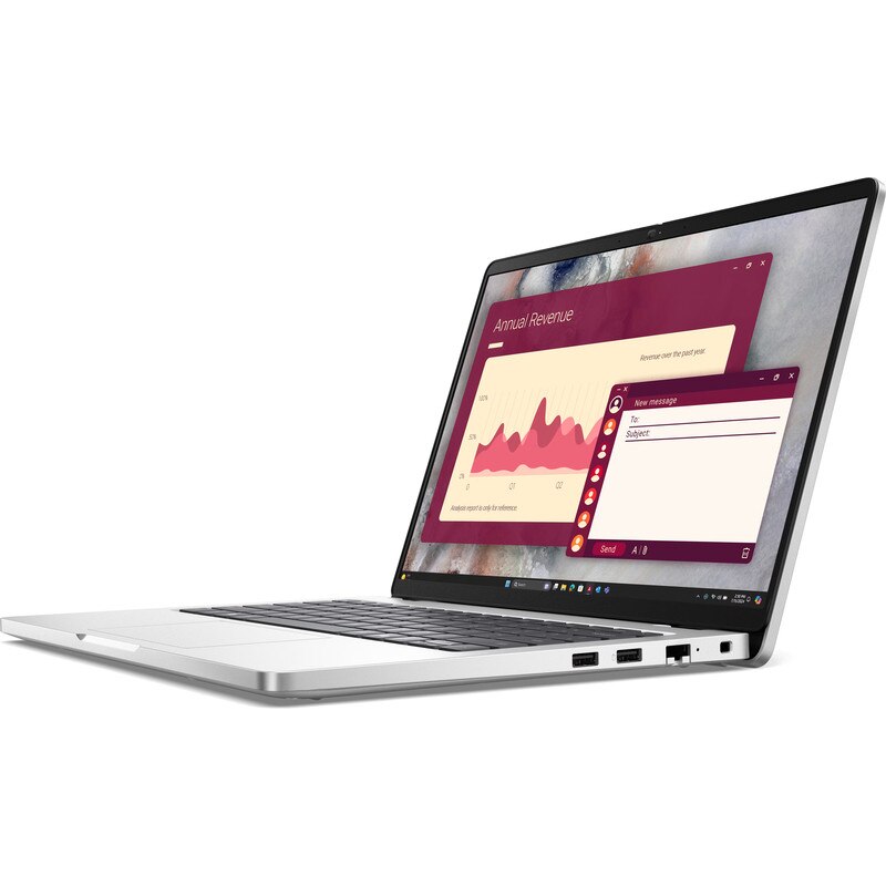 Laptop DELL 14'' Pro 14 PC14250, FHD+, Procesor Intel® Core™ Ultra 7 255U (12M Cache, up to 5.20 GHz), 16GB DDR5, 1TB SSD, Intel Graphics, Win 11 Pro, Platinum Silver, 3Y ProSupport