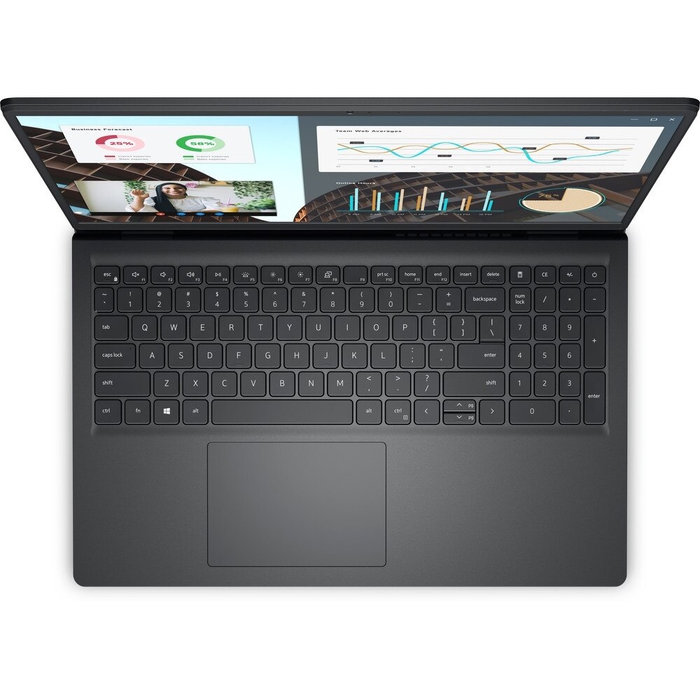 Laptop DELL 15.6'' Vostro 3530, FHD 120Hz, Procesor Intel® Core™ i7-1355U (12M Cache, up to 5.00 GHz), 8GB DDR4, 512GB SSD, Intel Integrated Graphics, Win 11 Pro, Carbon Black, 3Yr ProSupport