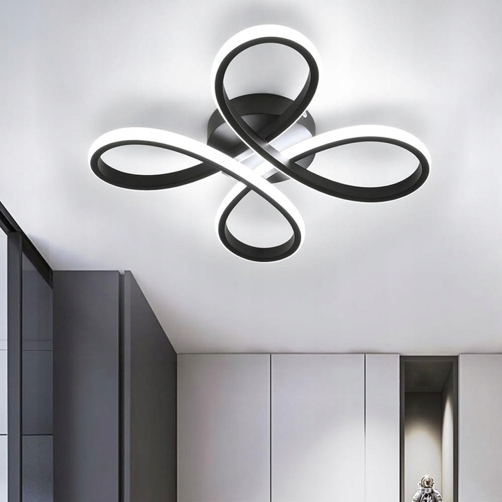 McKalen LED mennyezeti lámpa, 30W, 6500K, fekete, 30x30x7cm