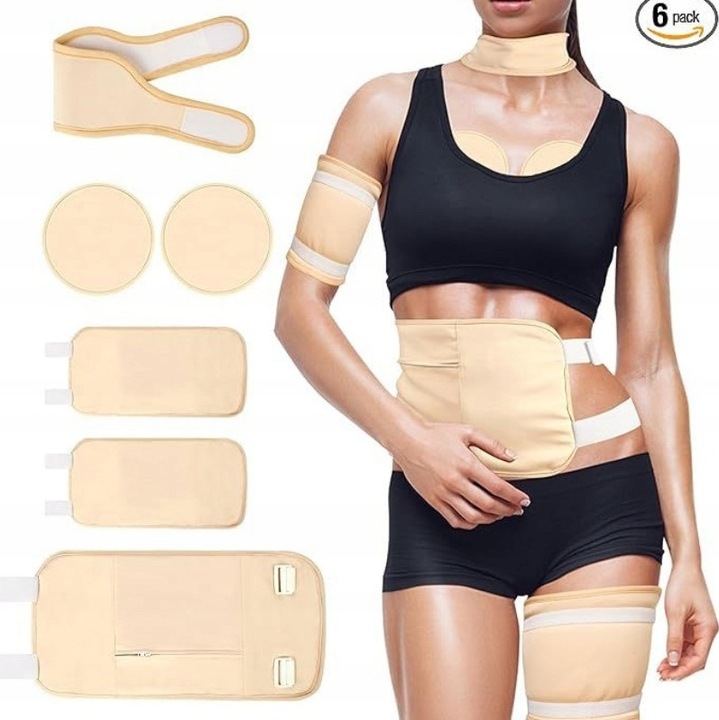 Set comprese cu ulei de ricin, multiple utilizari, culoare bej, dimensiuni variate