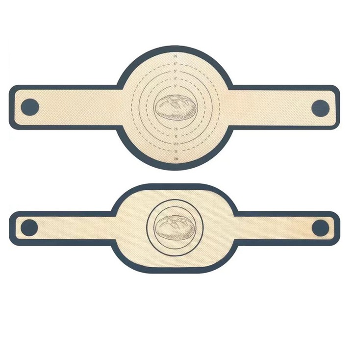 Set de 2 suporturi din silicon pentru paine, SHEFEITE, oval si rotund silicon Sling pentru cuptorul olandez, antiaderent＆reutilizabil paine de copt Mat pentru transfer de aluat acru