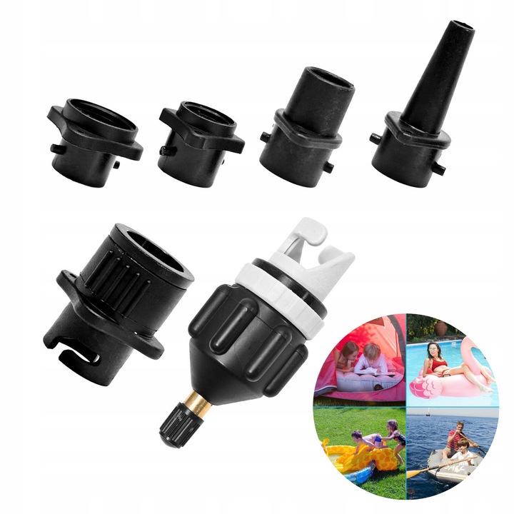 Set adaptoare pentru pompa, 6 piese, plastic, metal, dimensiuni variate