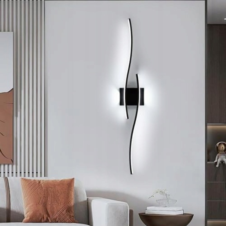 Aplica LED Riserva, neagra, 3000-6500K, 27W, 89x14x5,5cm, pentru salon