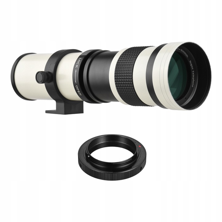 Teleobiectiv Lightdow 420-800mm f/8.3-16, manual, montare Canon EF, 1.6m distanta minima, set complet