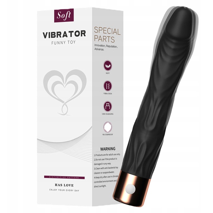 Női vibrátor 10 vibrációs móddal, realisztikus kialakítás, vízálló szilikon, USB töltés, kompakt méretek