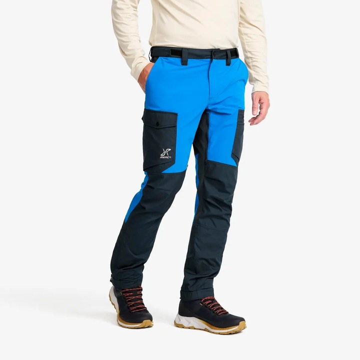 Pantaloni sport barbati RevolutionRace Rambler, flexibili, poliester/bumbac, bleumarin/albastru