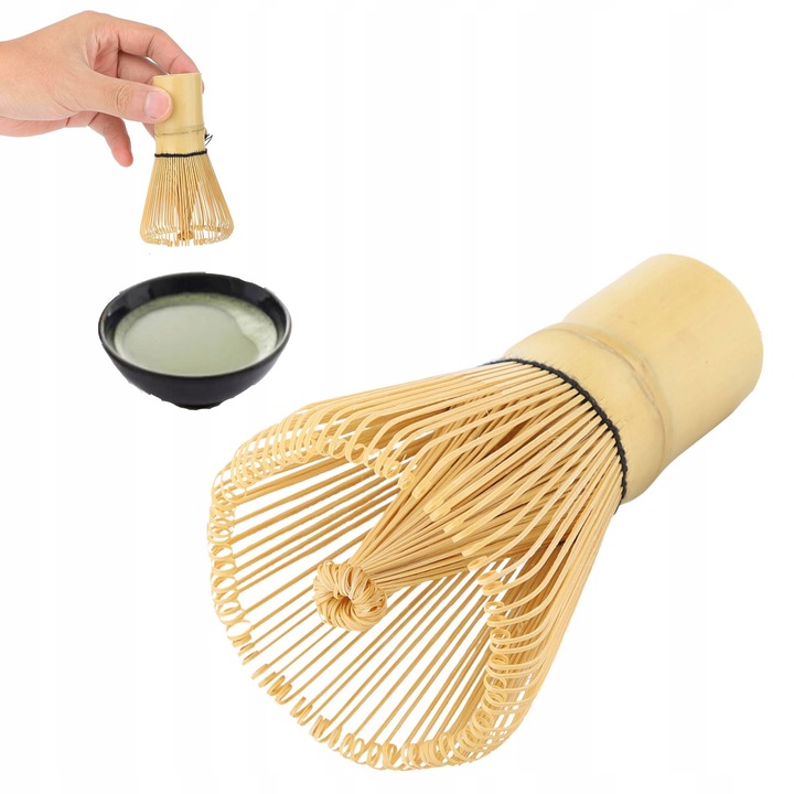Matcha teaszertartás készítő készlet, 100 szálas, természetes bambusz, 10x2,5x5,5cm