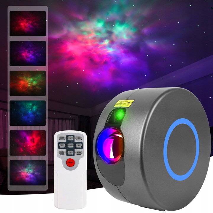 Proiector de stele, inna, lampa de veghe 3D, cu telecomanda, multicolor