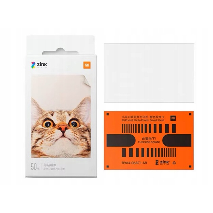 Hartie fotografica autocolanta Xiaomi, 50 foi, 2x3 inch, pentru imprimanta Mi Portable Photo Printer