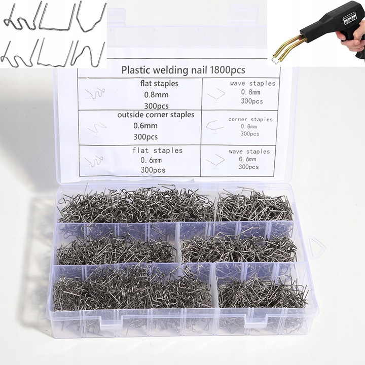 Set 1800 capse pentru sudura plasticului, 0,6mm si 0,8mm, multicolor