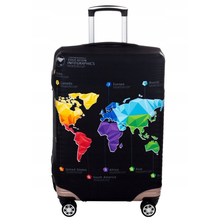 Husa pentru valiza, M 22-24 inch, 63x42x26 cm, material elastic, design unic