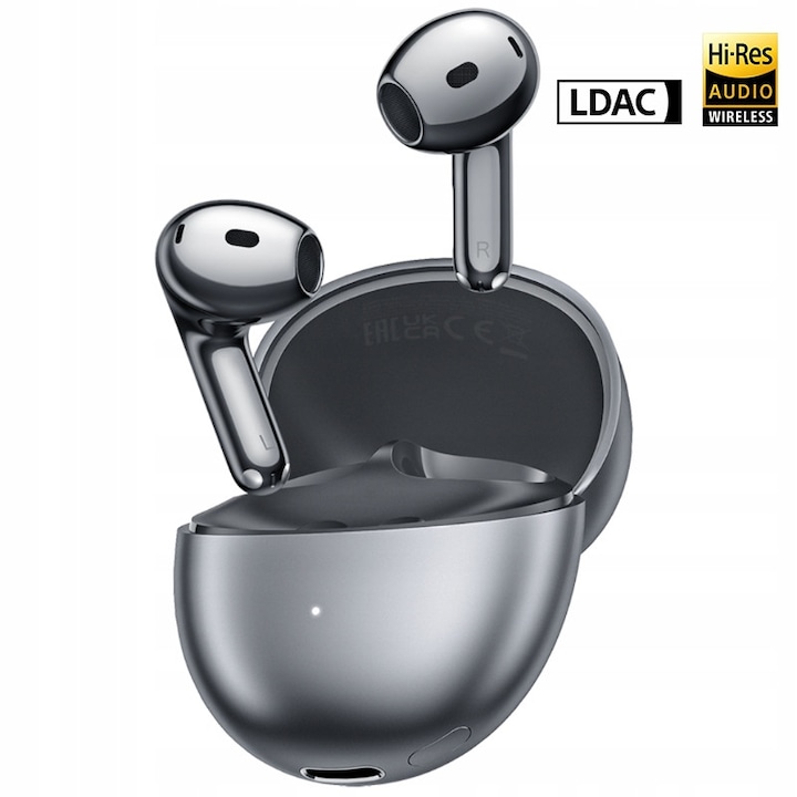 Casti Wireless Honor S7, reducere zgomot AI ENC, argintii, 36 ore autonomie