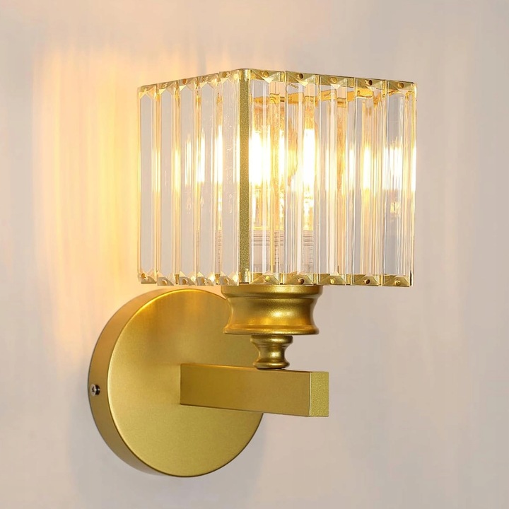 Kinkiet vintage Tealight, zloty, krysztal, 24x13x18cm, E27