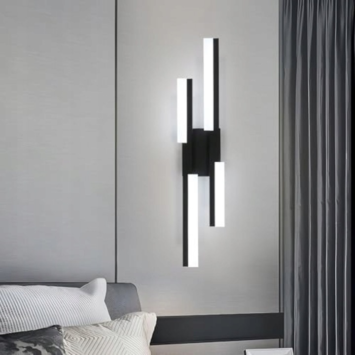 Aplica Riserva de perete LED 12W, 6500K, neagra