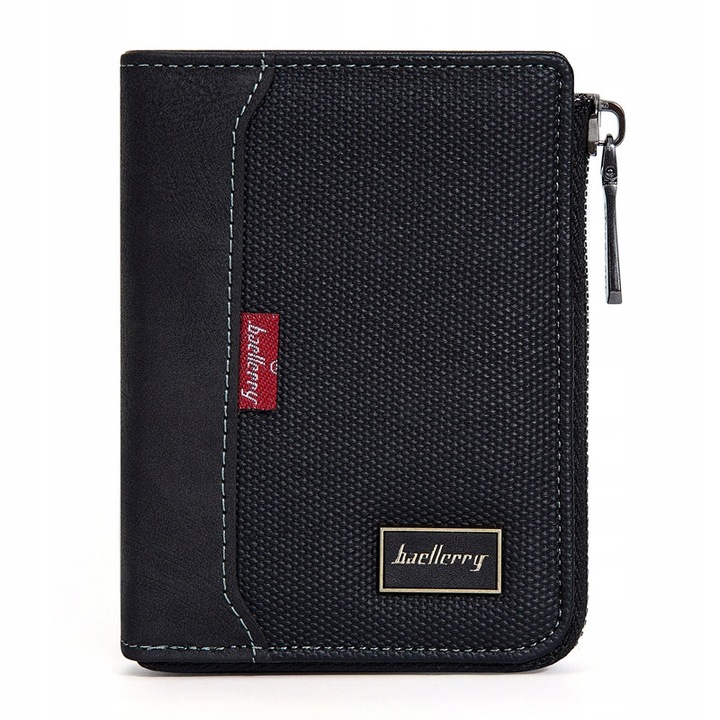 Мъжки портфейл, Baellerry, D3047, изкуствена кожа, черен, 13x9.5x2.5см