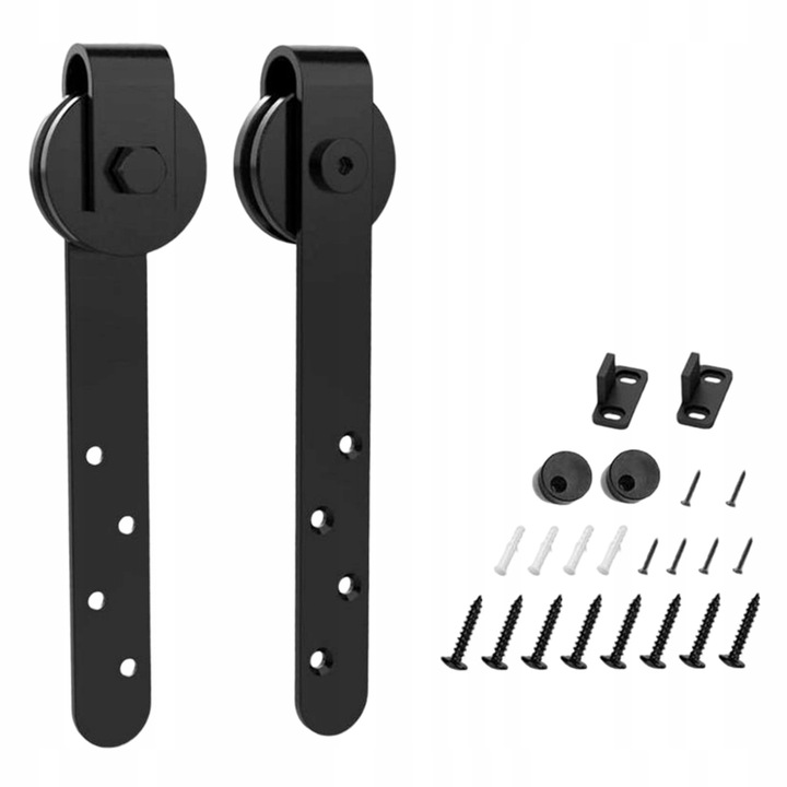 Set accesorii usi, solid, pentru usi glisante, negru