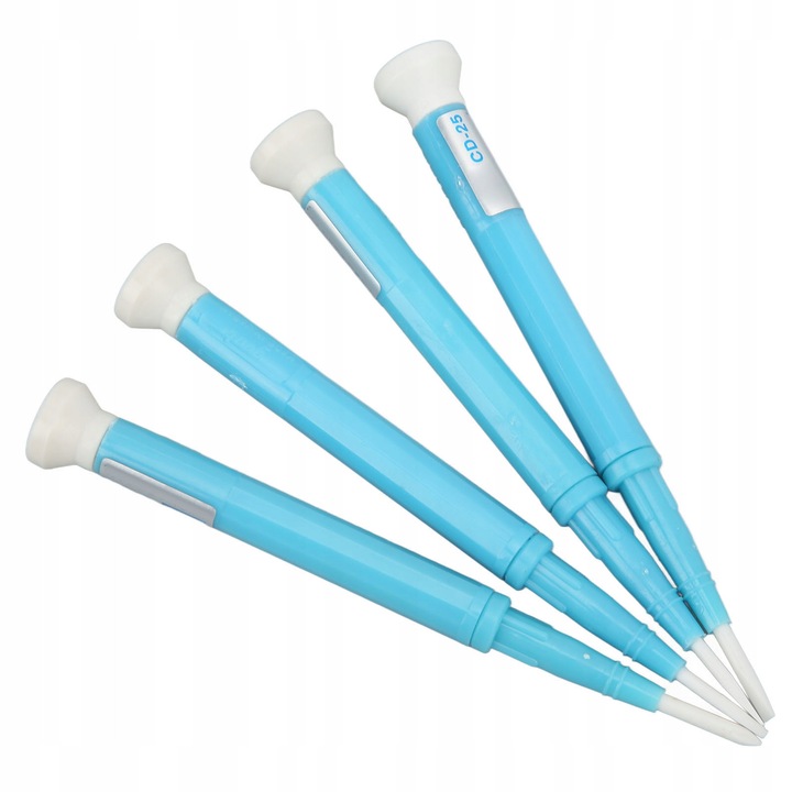 Комплект от 4 регулируеми керамични отвертки, различни размери, бял