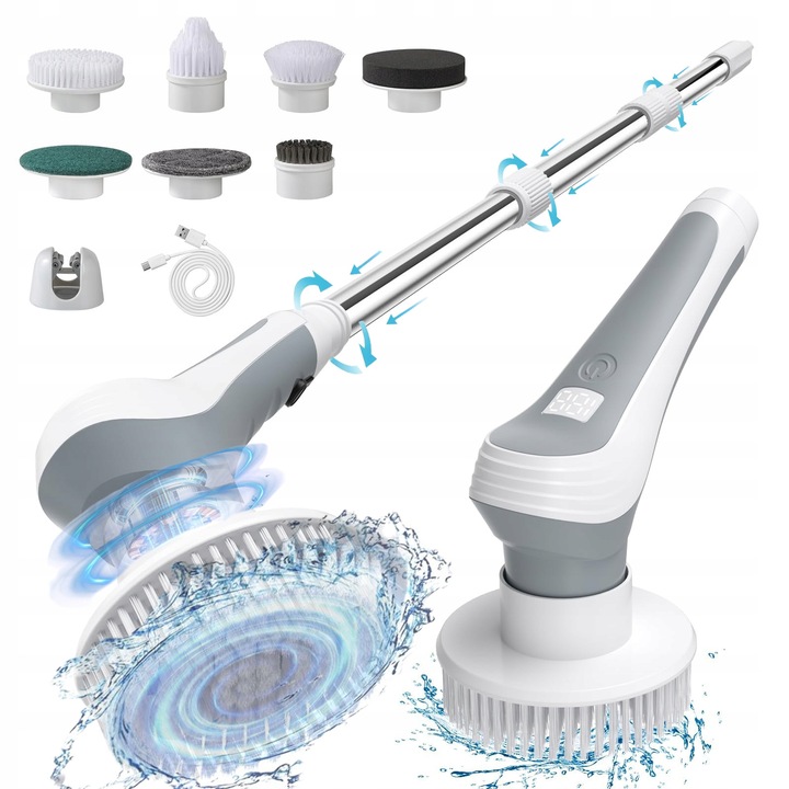 Perie electrica de curatare 6 in 1, 350-280 rpm, IP68, acumulator 2600 mAh